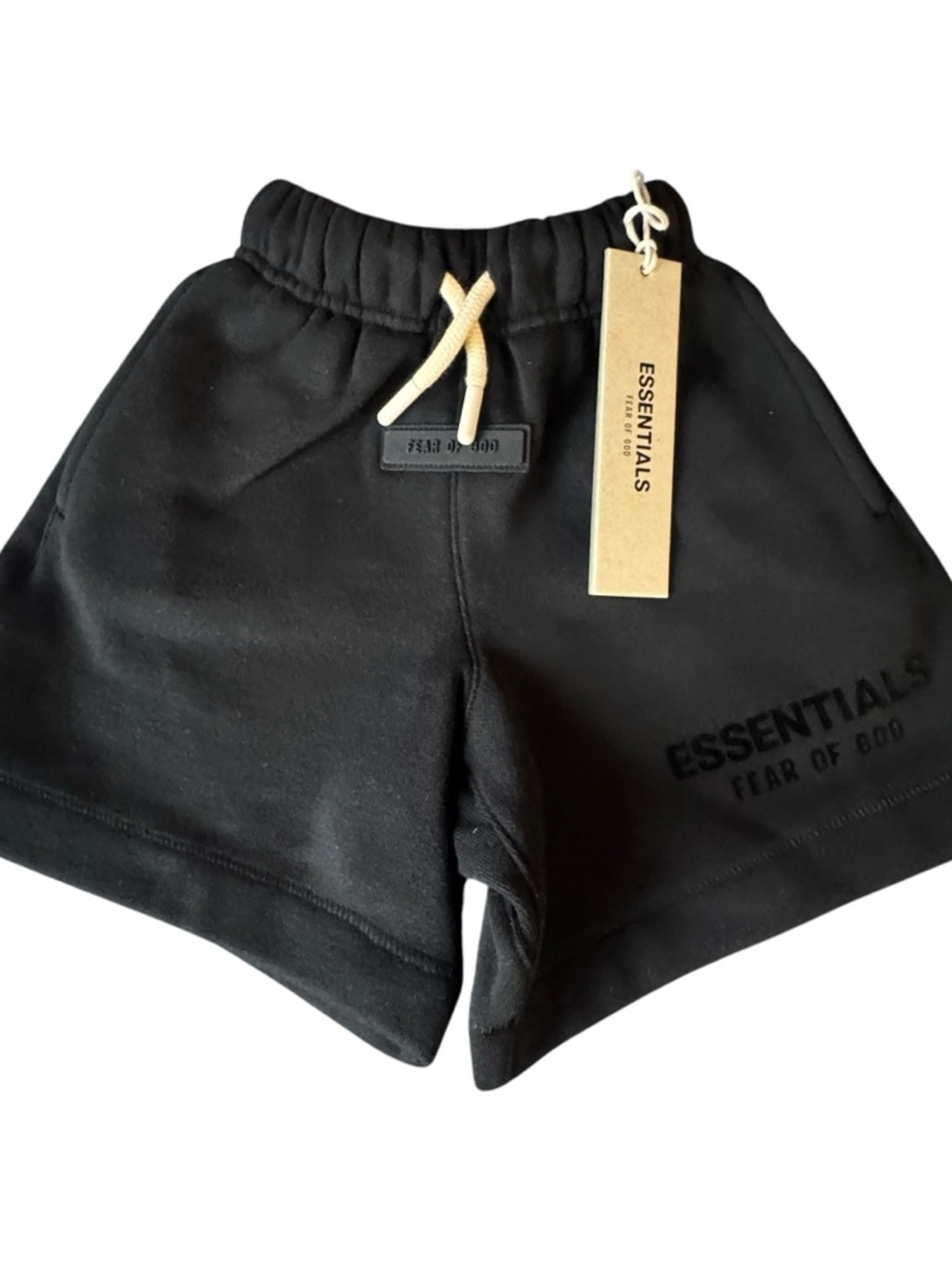 Fear of God Essentials Sweatshorts Kids Jet Black/Limo Core Size 2/3 Youth NWT